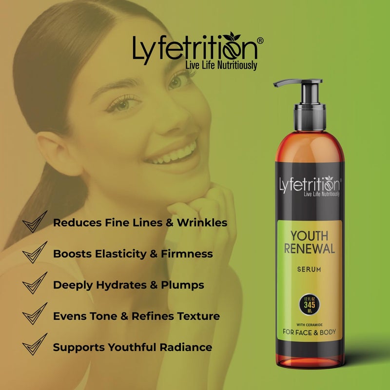 Lyfetrition Youth Renewal Serum (Skin and Face Formula) | 12 fl oz Large Bottle | With Aloe and Retinol - Image 4